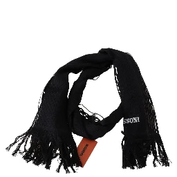 Black Wool Unisex Neck Warmer Wrap Scarf
