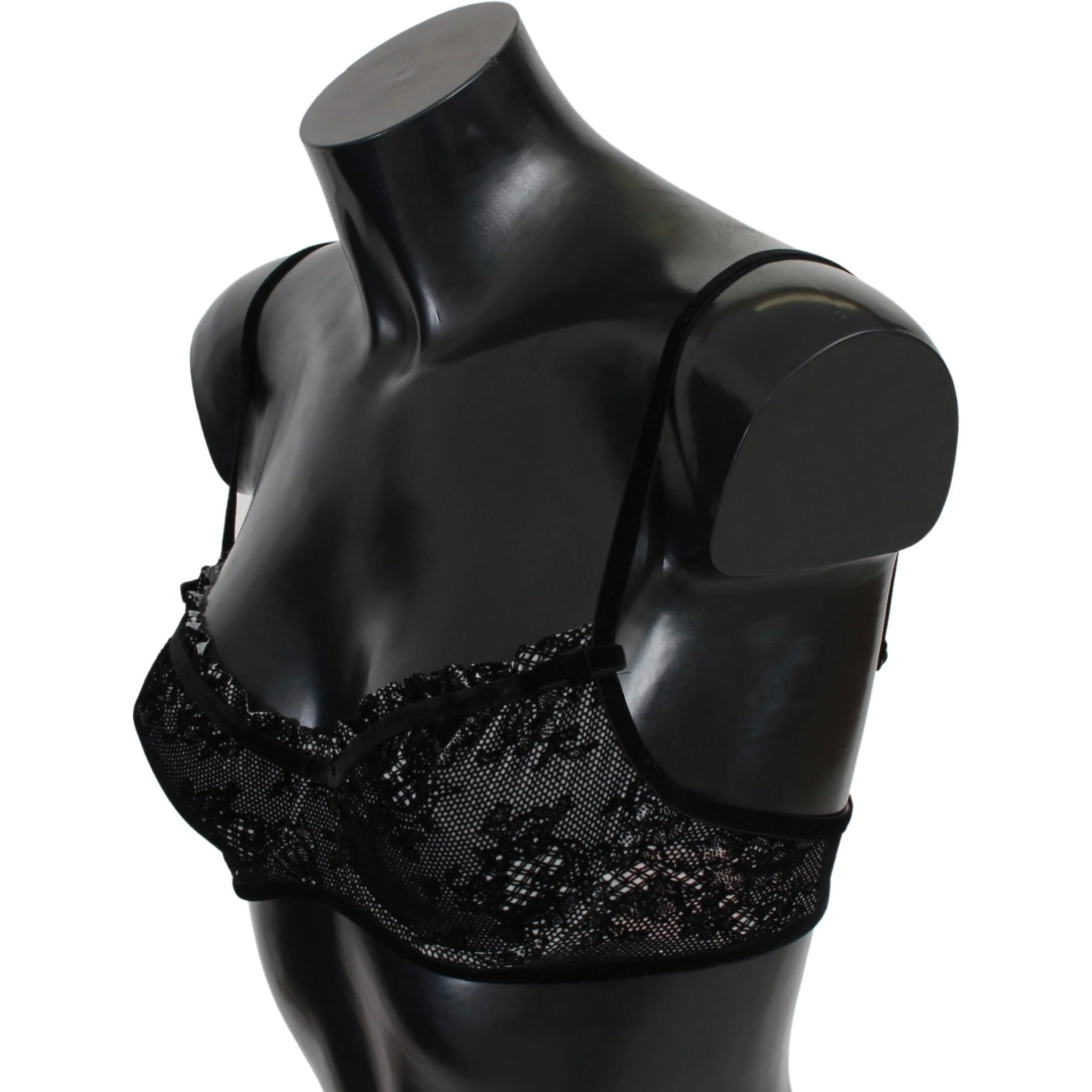Black Mesh Balconcino Bra Nylon  Underwear