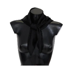 Black Wool Knit Unisex Neck Wrap Shawl Scarf