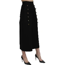 Black High Waist Wide Leg Cropped Pants