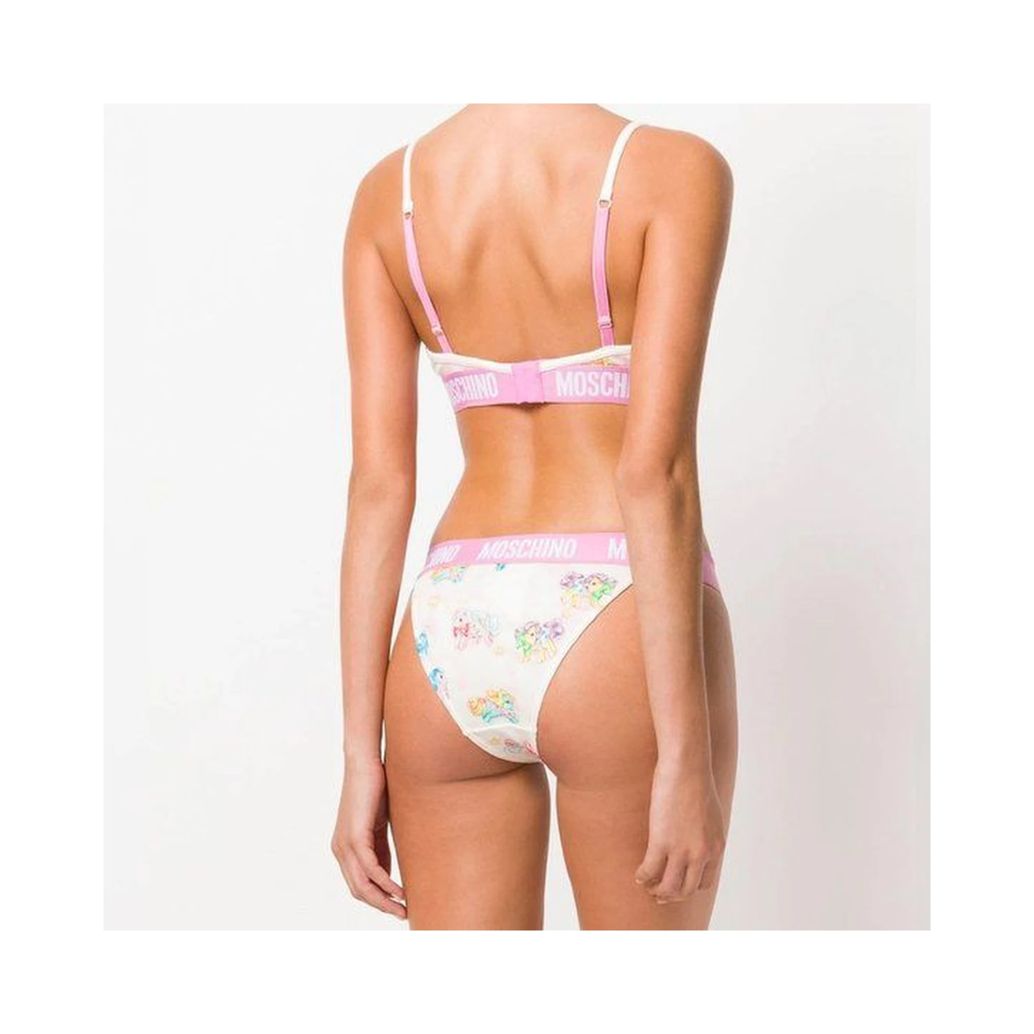 White My Little Pony Bra Briefs Set Two Piece Bikini