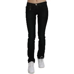 Black Mid Waist Skinny Denim Cotton Jeans