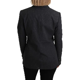 Gray Single Breasted Blazer Cotton Jacket