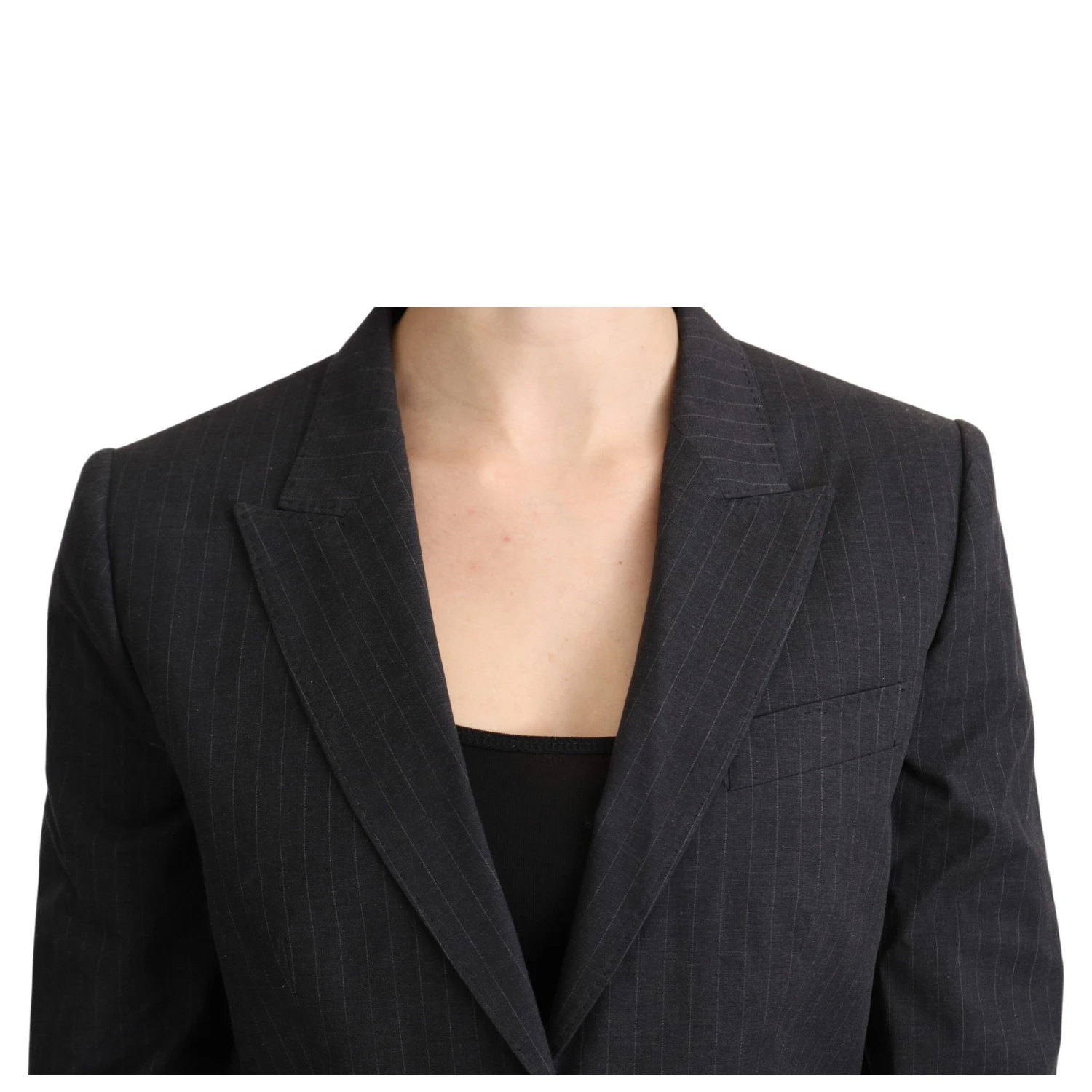 Gray Single Breasted Blazer Cotton Jacket