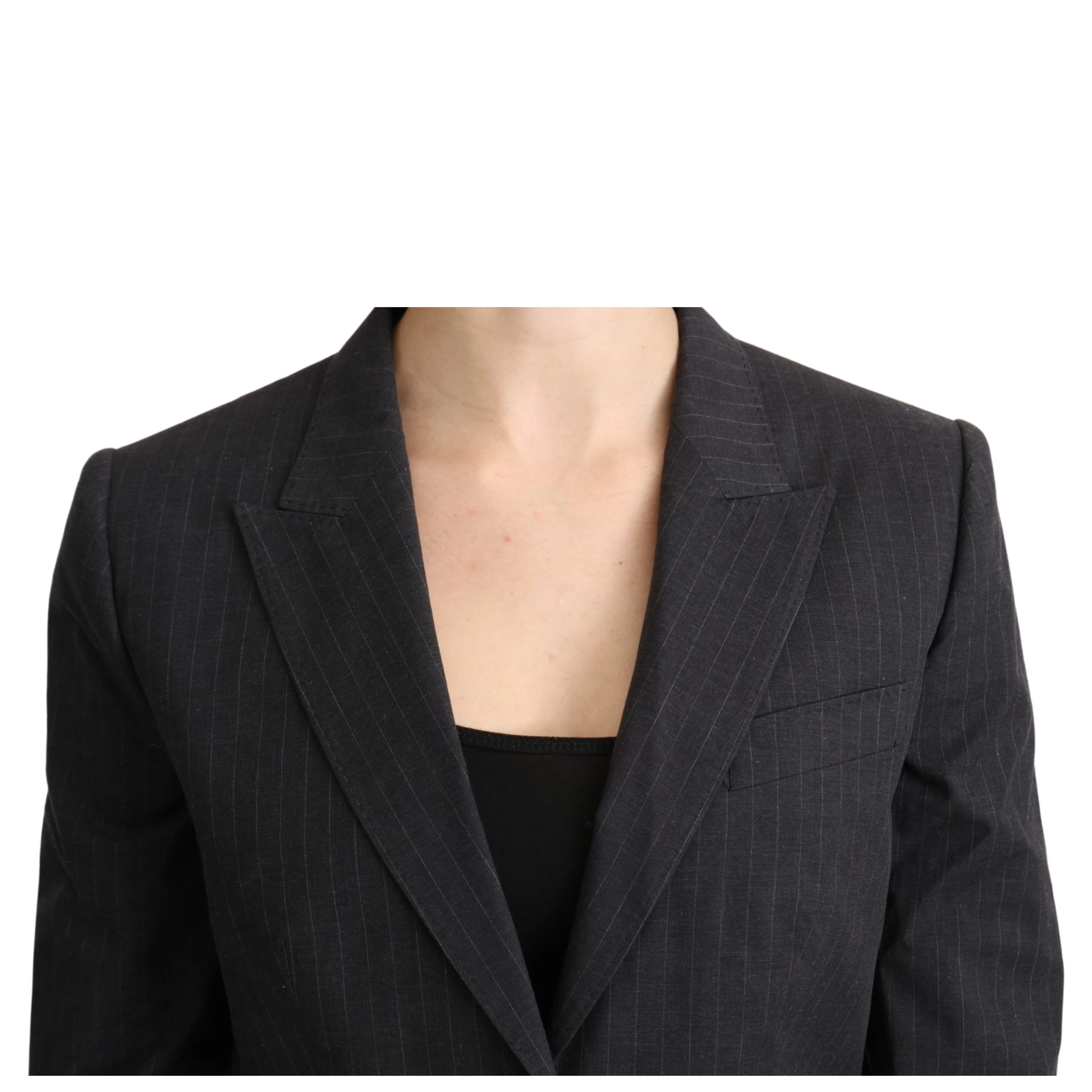 Gray Single Breasted Blazer Cotton Jacket