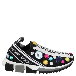 Black Multicolor Crystal Sneakers Shoes