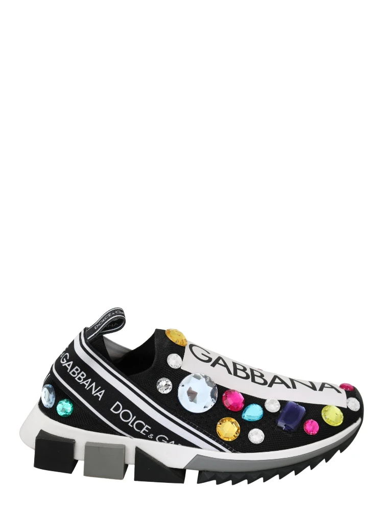 Black Multicolor Crystal Sneakers Shoes