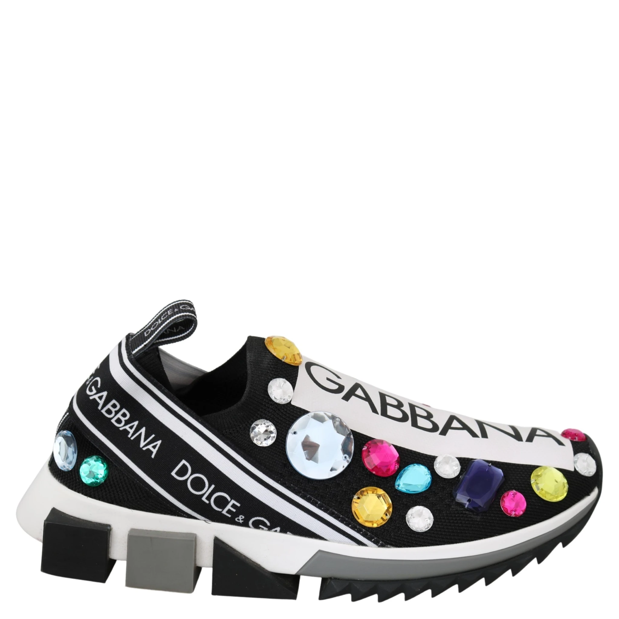Black Multicolor Crystal Sneakers Shoes