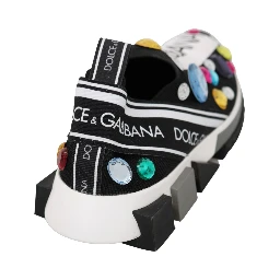 Black Multicolor Crystal Sneakers Shoes