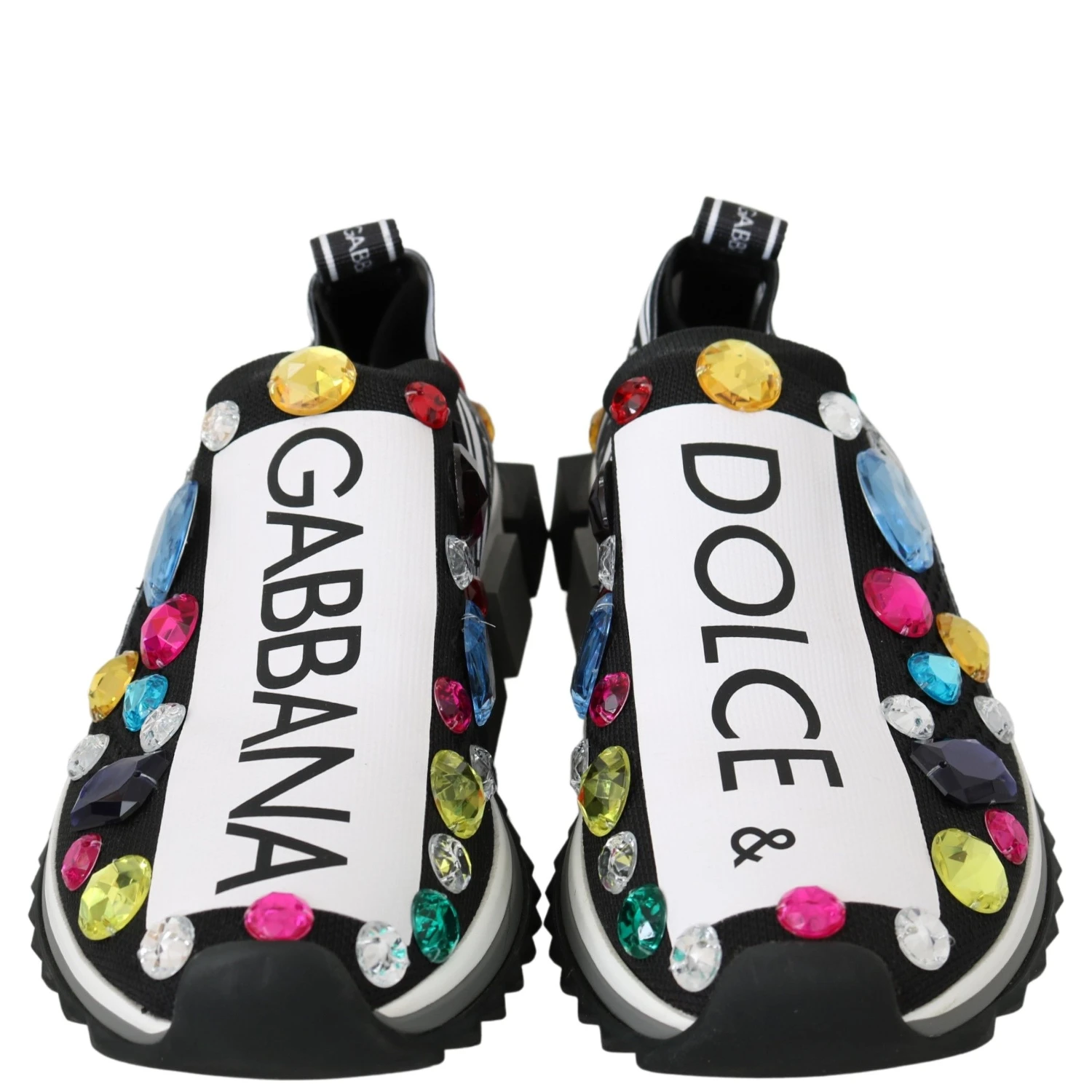 Black Multicolor Crystal Sneakers Shoes