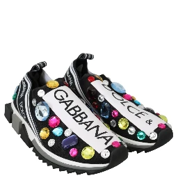 Black Multicolor Crystal Sneakers Shoes