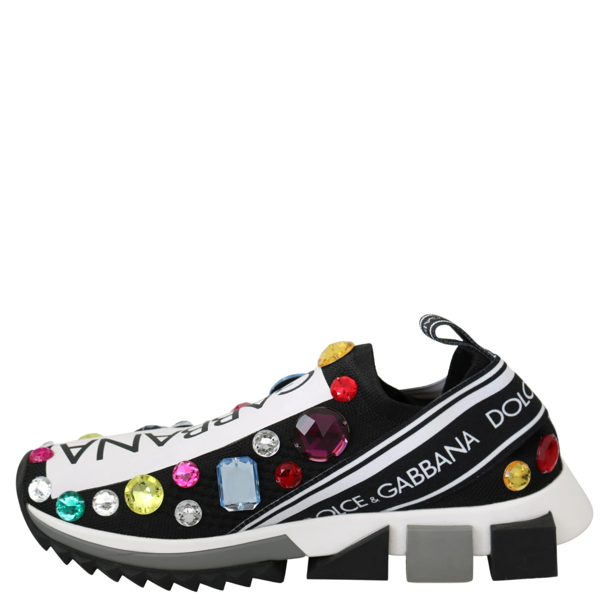 Black Multicolor Crystal Sneakers Shoes