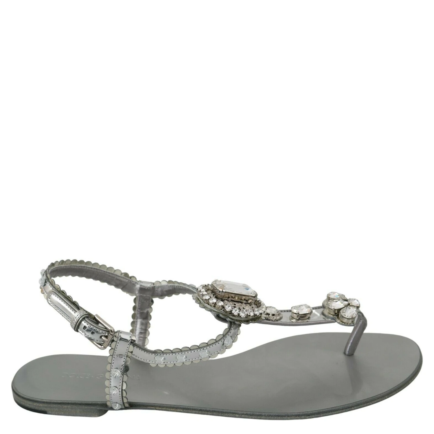 Silver Crystal Sandals Flip Flops Shoes