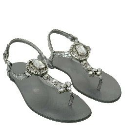 Silver Crystal Sandals Flip Flops Shoes