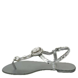 Silver Crystal Sandals Flip Flops Shoes
