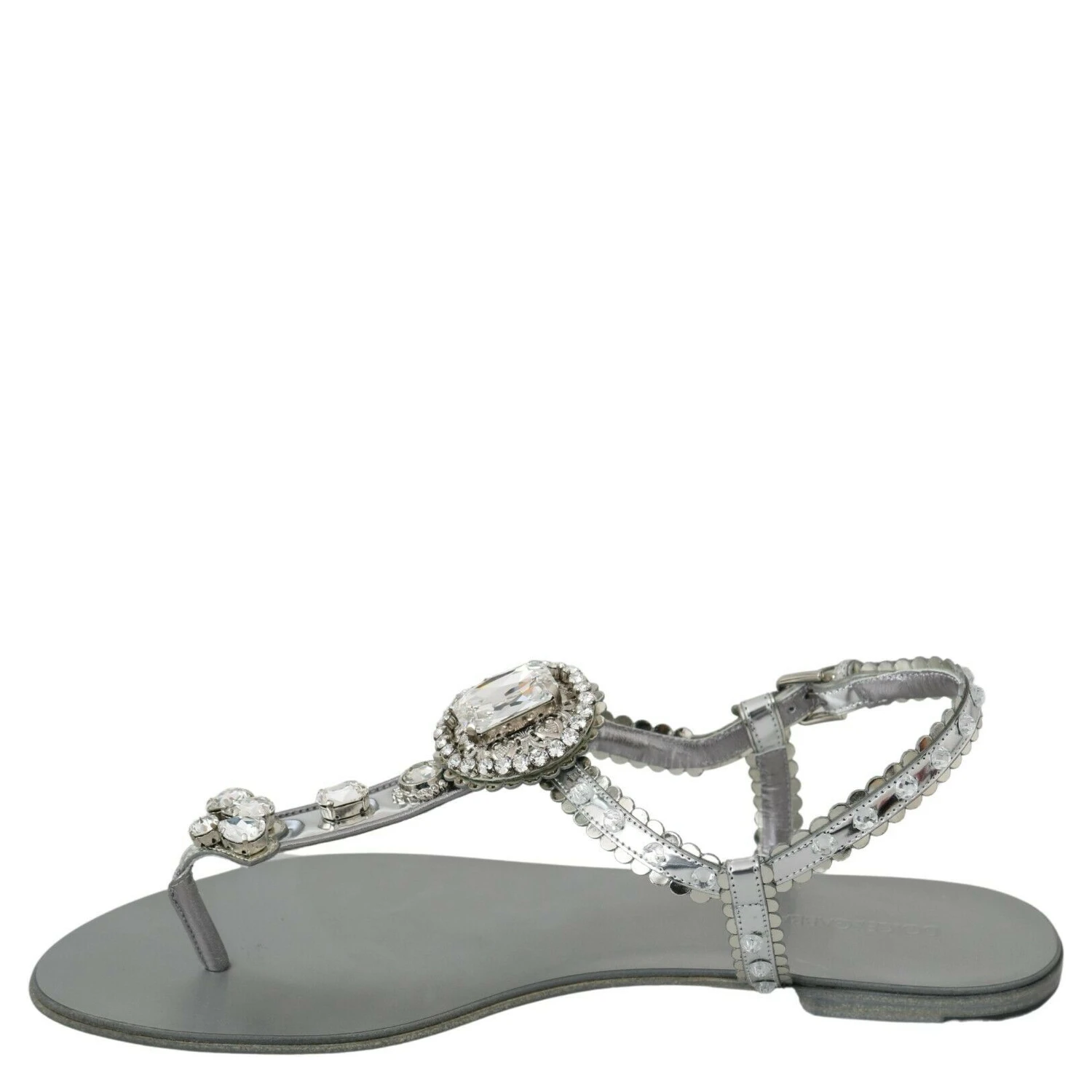 Silver Crystal Sandals Flip Flops Shoes