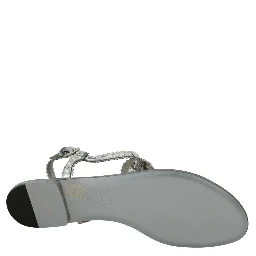 Silver Crystal Sandals Flip Flops Shoes