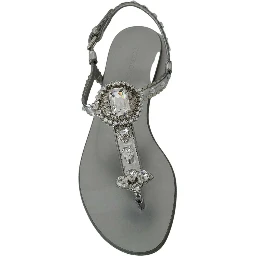 Silver Crystal Sandals Flip Flops Shoes