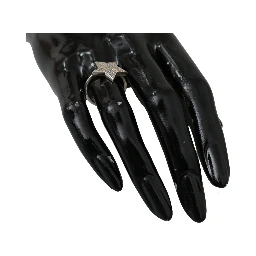 Silver Womens Clear CZ Star 925 Ring