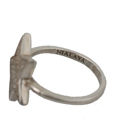 Silver Womens Clear CZ Star 925 Ring