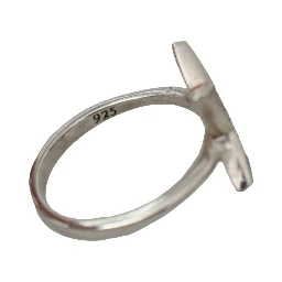 Silver Womens Clear CZ Star 925 Ring