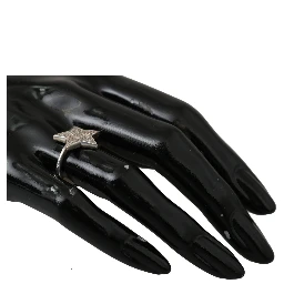 Silver Womens Clear CZ Star 925 Ring