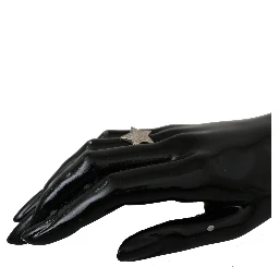 Silver Womens Clear CZ Star 925 Ring