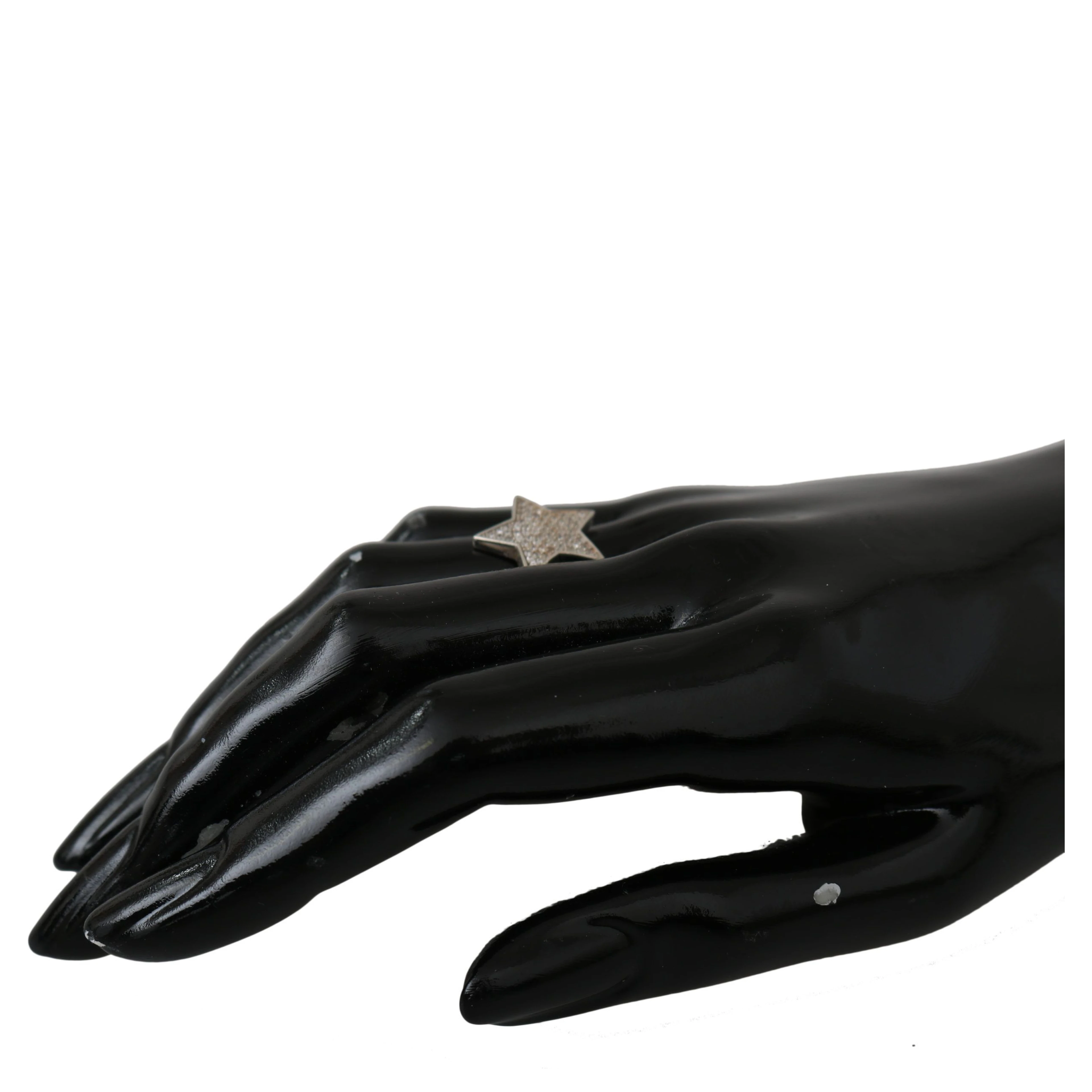 Silver Womens Clear CZ Star 925 Ring
