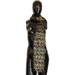 Metallic Gold Silk Stretch Shawl Wrap Scarf