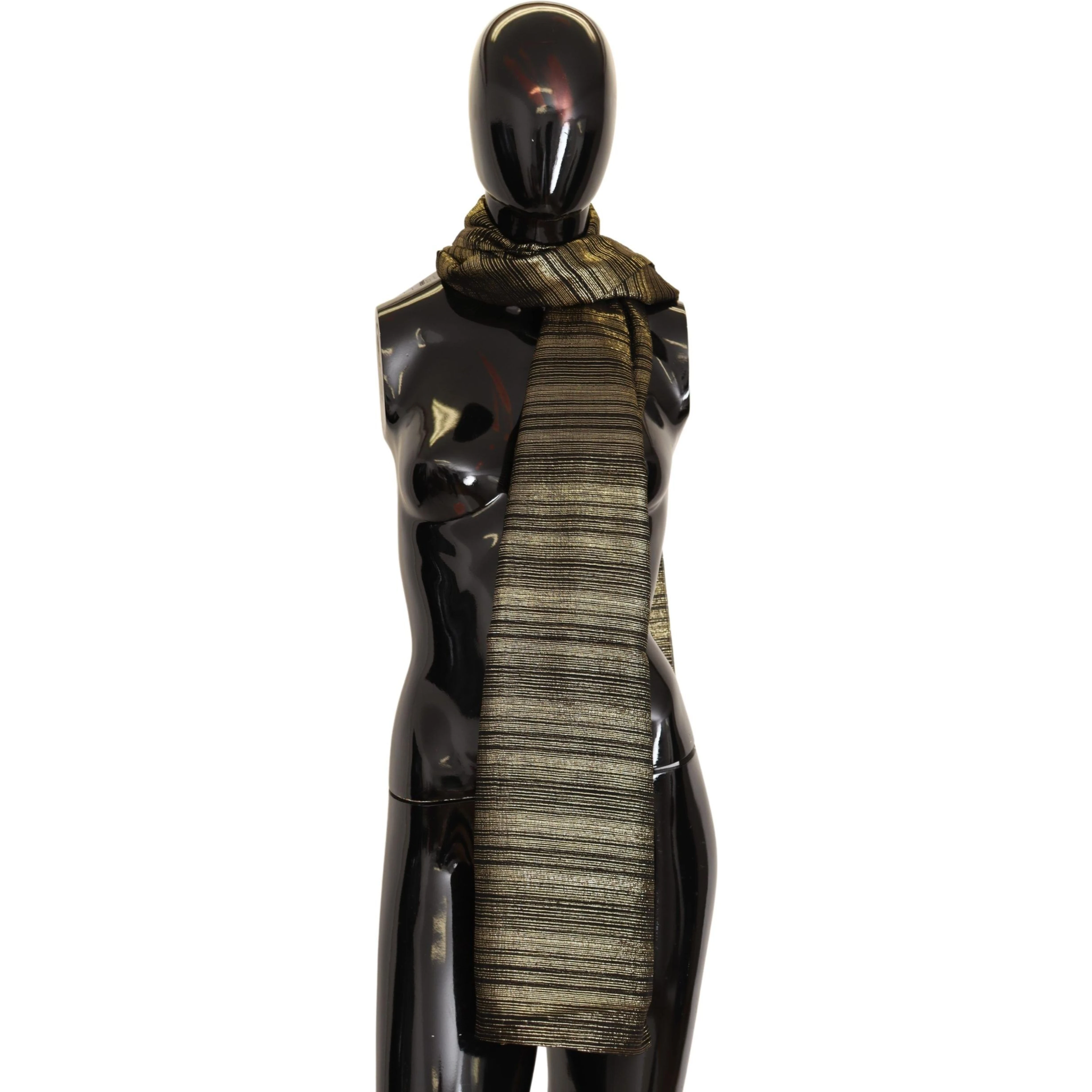 Metallic Gold Silk Stretch Shawl Wrap Scarf