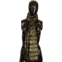 Metallic Gold Silk Stretch Shawl Wrap Scarf