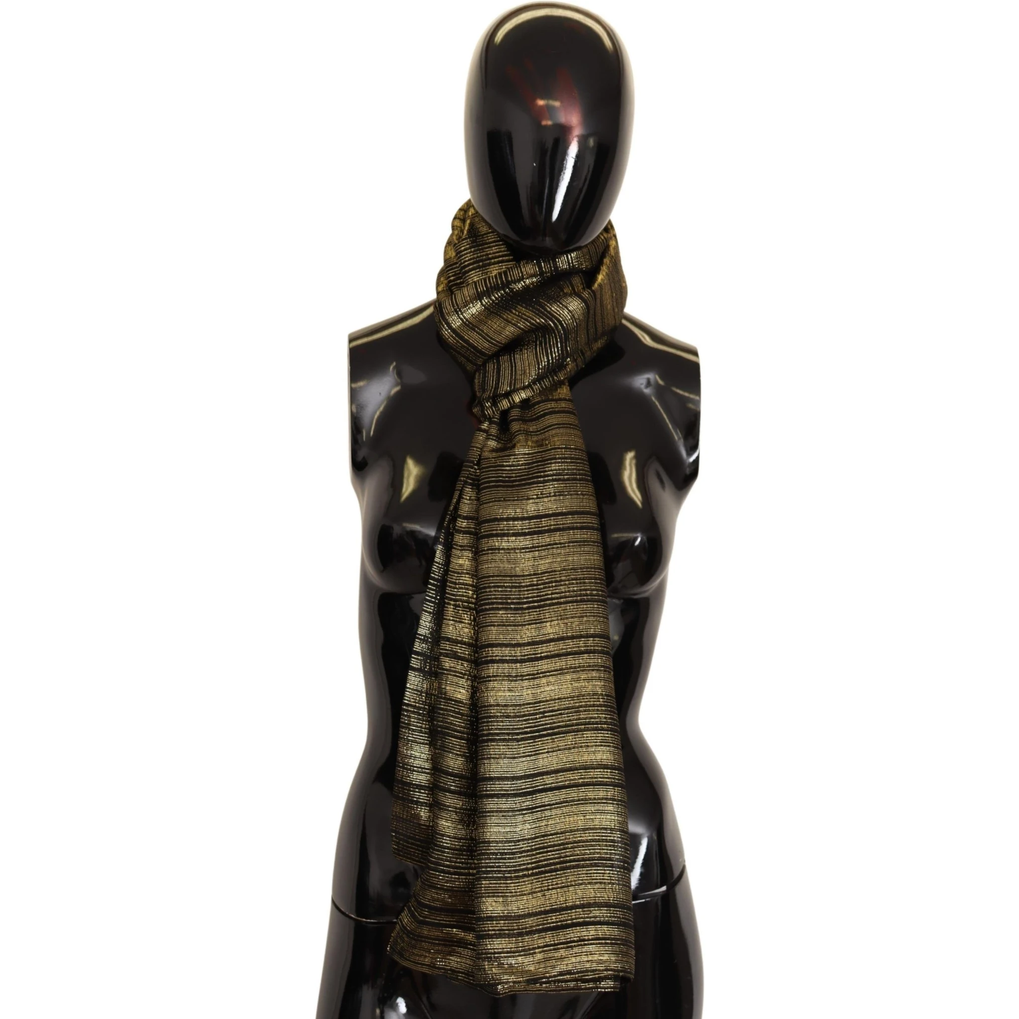 Metallic Gold Silk Stretch Shawl Wrap Scarf