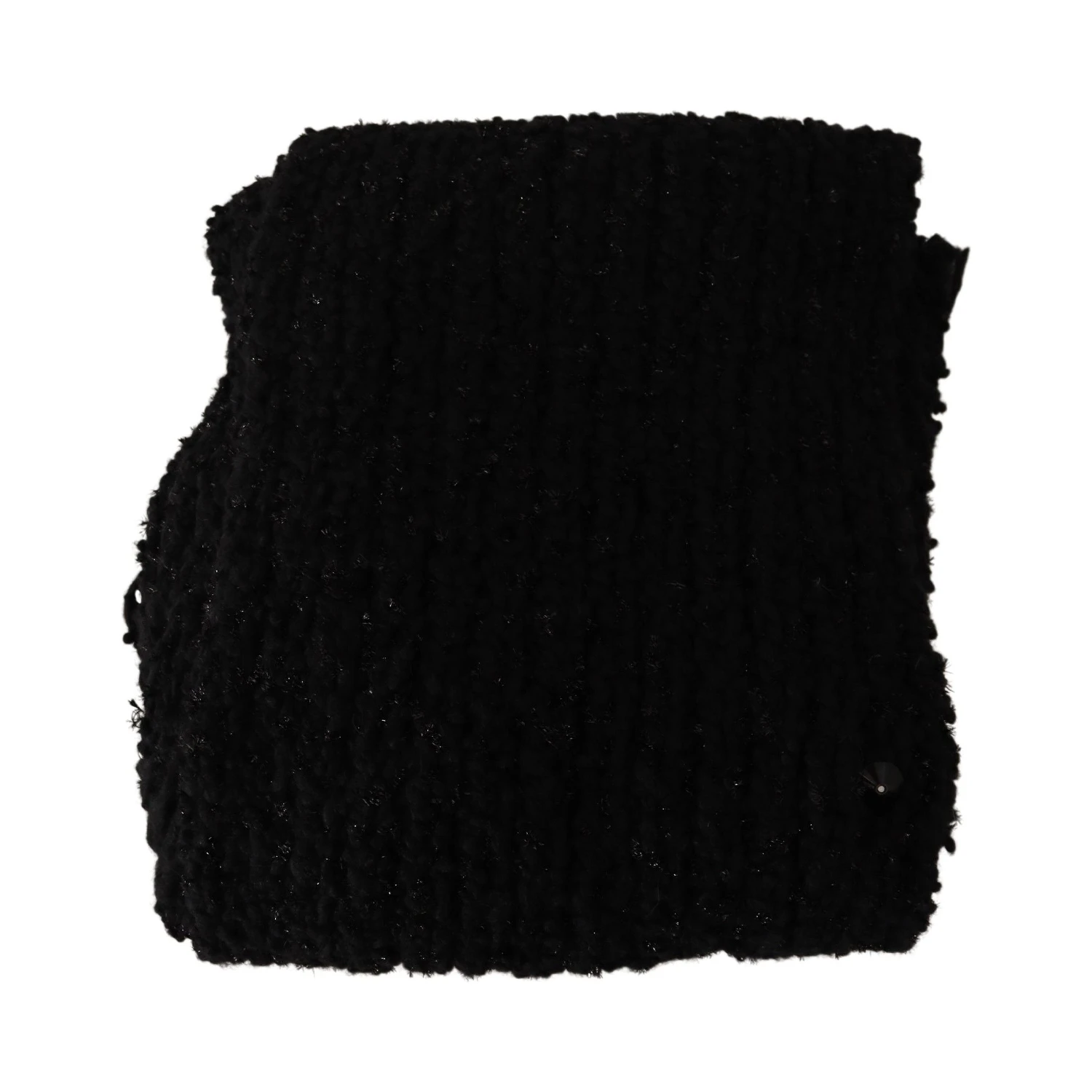 Black Virgin Wool Knitted Wrap Shawl Scarf