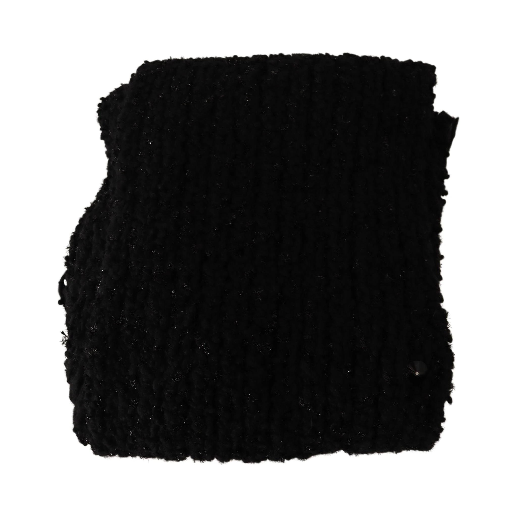 Black Virgin Wool Knitted Wrap Shawl Scarf