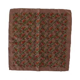 Brown Carrots Print Silk Handkerchief