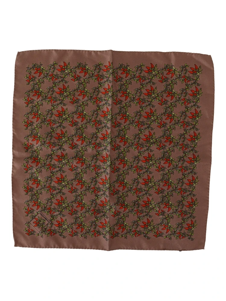 Brown Carrots Print Silk Handkerchief