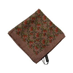 Brown Carrots Print Silk Handkerchief