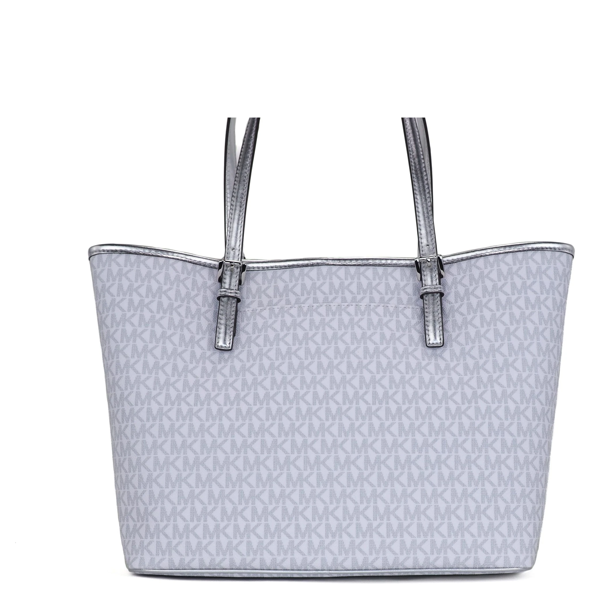 Jet Set Girls Print Medium Signature PVC Carryall Shoulder Tote Handbag (Bright White Multi)