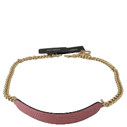 Pink Leather Gold Chain Accessory Shoulder Strap