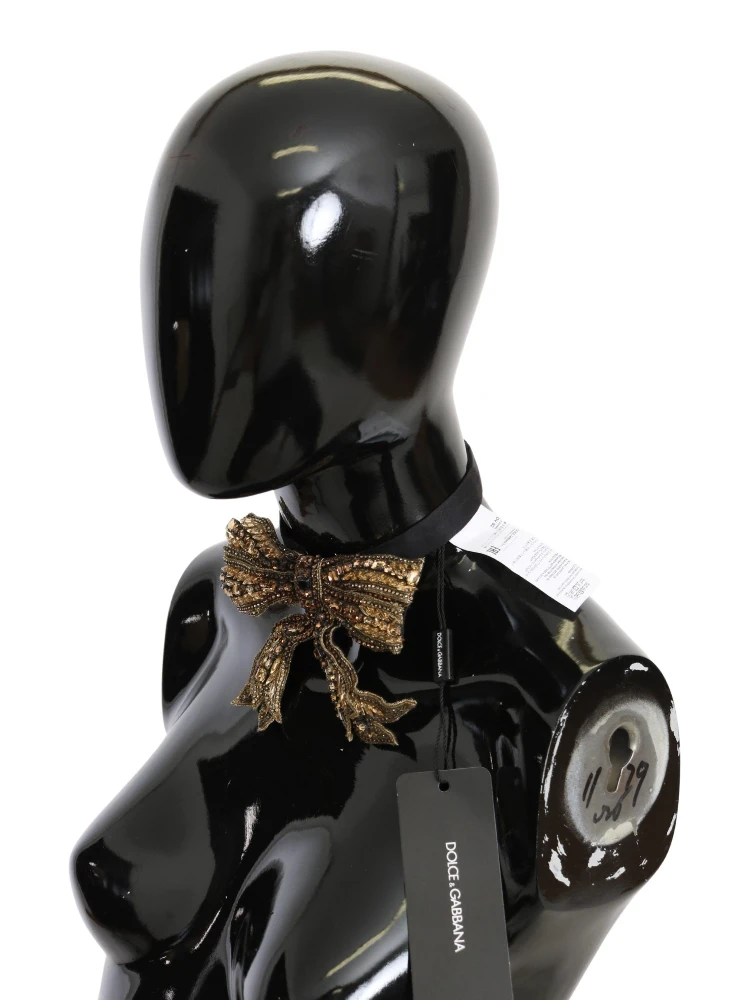 Gold Crystal Beaded Sequined 100% Silk Catwalk Necklace alternative