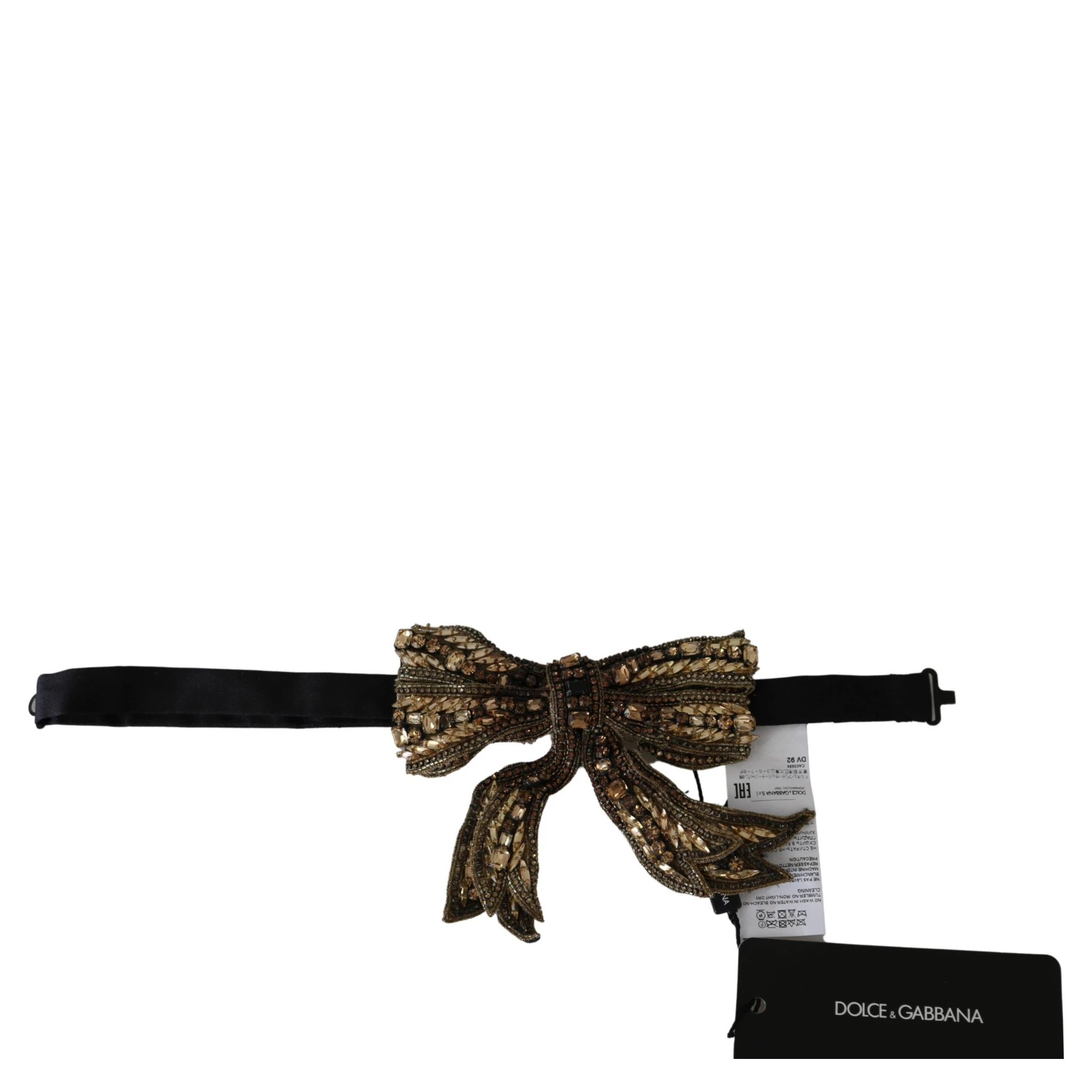 Gold Crystal Beaded Sequined 100% Silk Catwalk Necklace