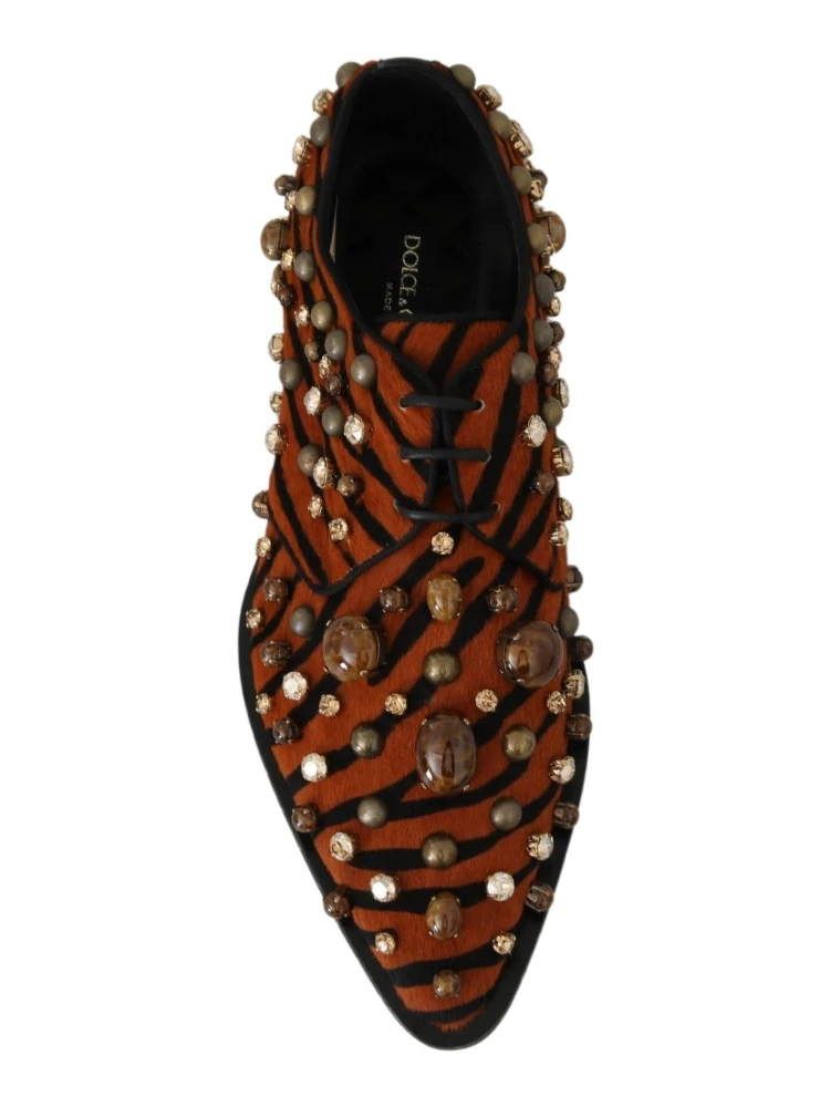 Orange Pony Hair Crystal Dress Broque Shoes alternative