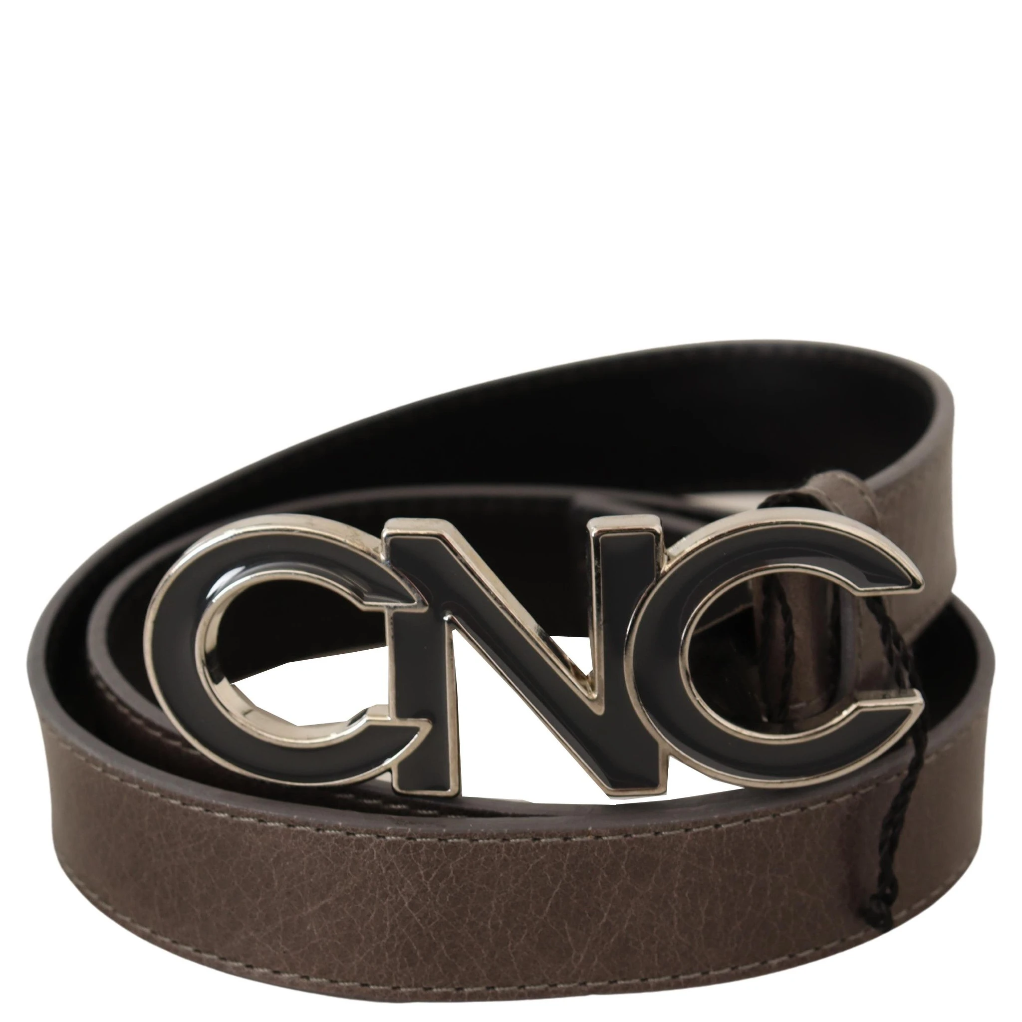 Brown Letter Logo Buckle Belt