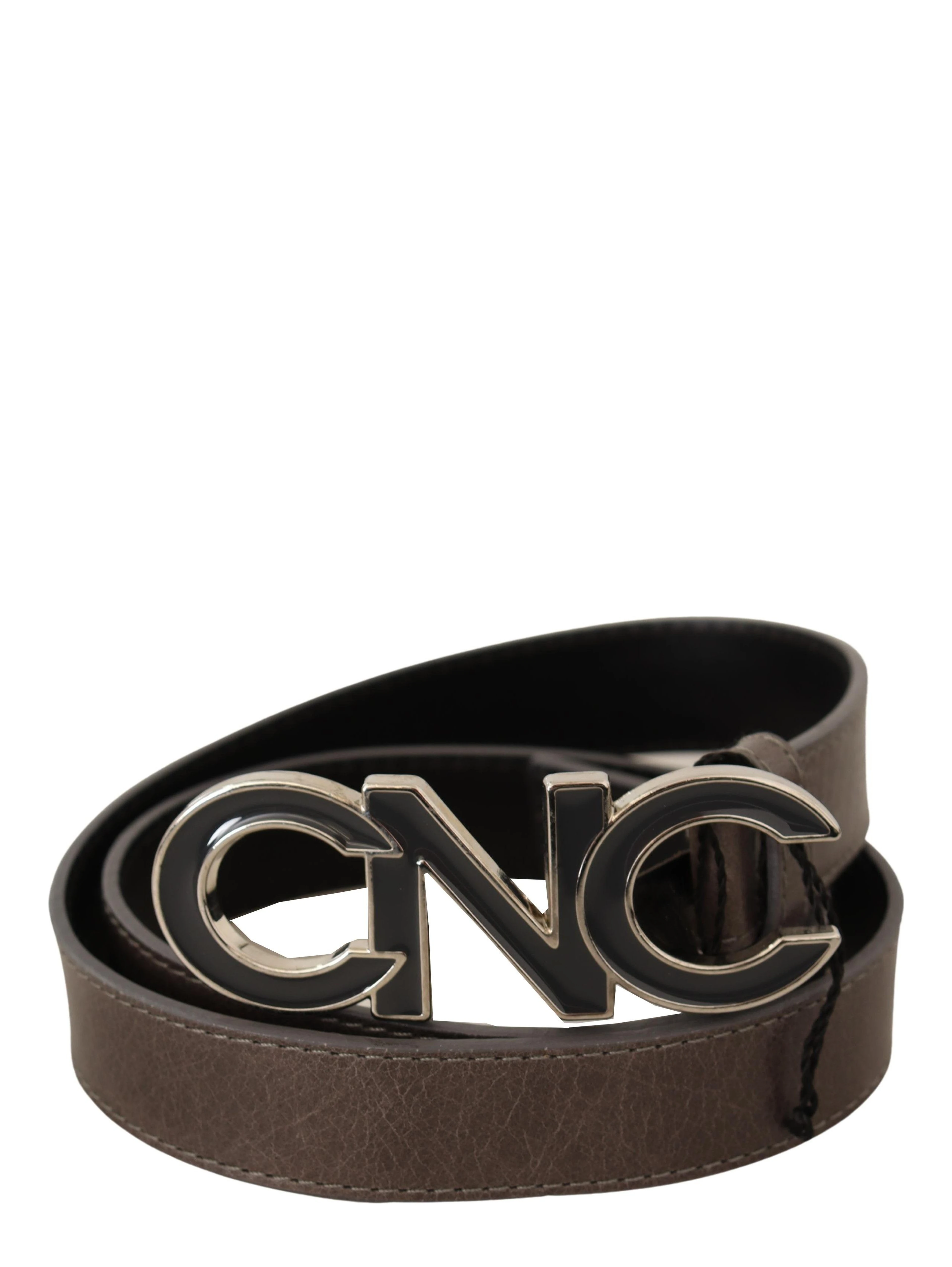 Brown Letter Logo Buckle Belt