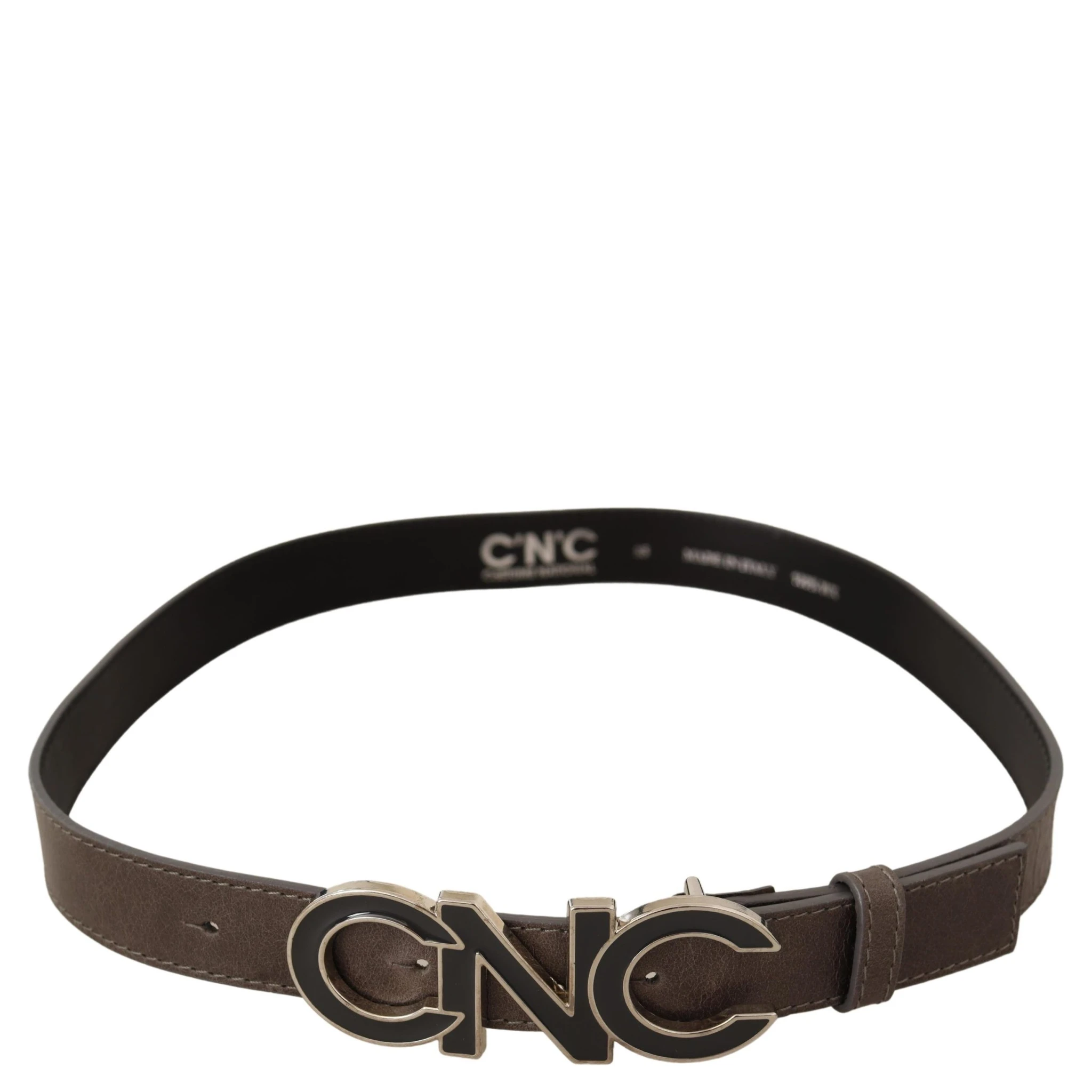 Brown Letter Logo Buckle Belt