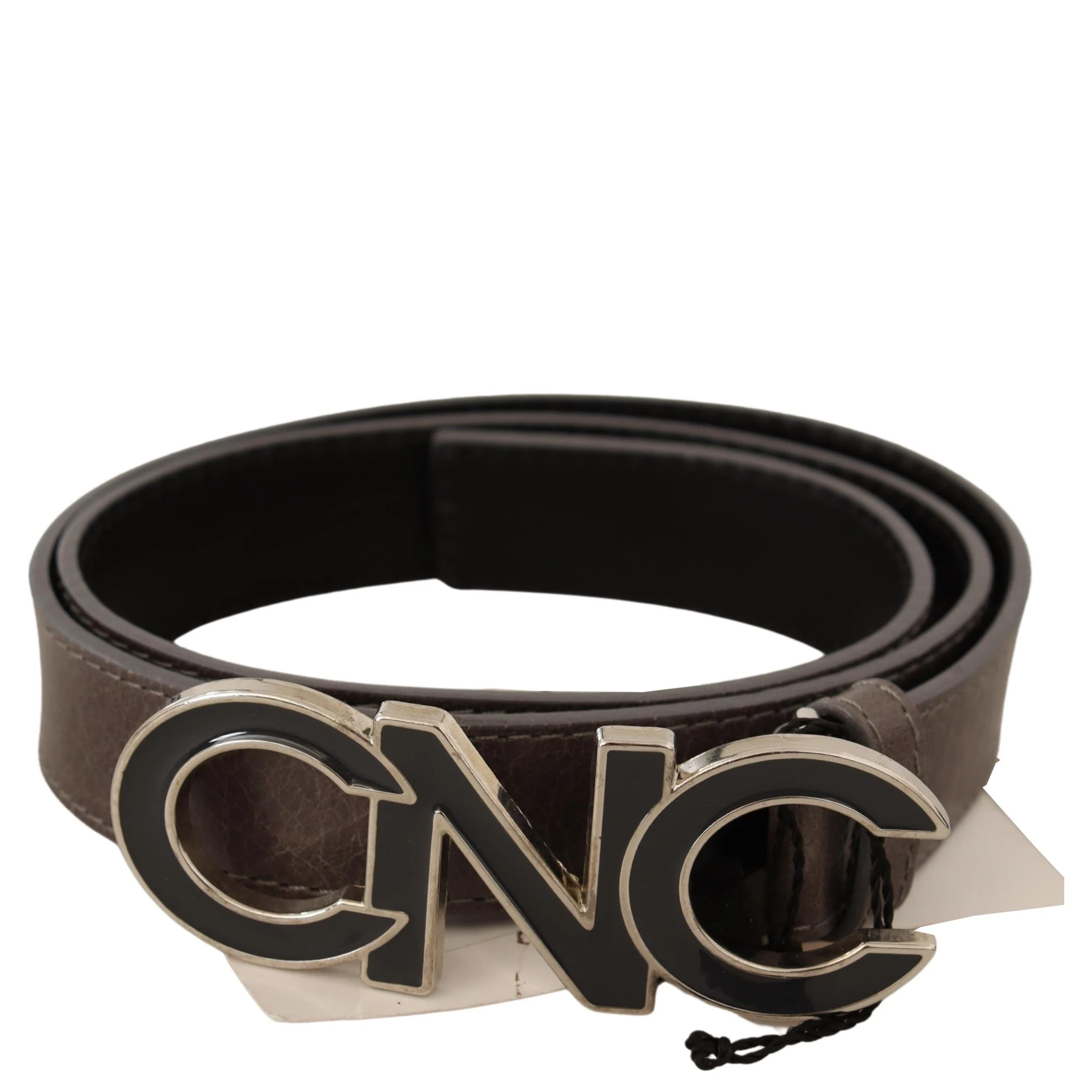 Brown Letter Logo Buckle Belt