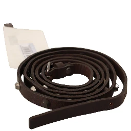 Brown Leather Silver Tone Buckle Belt