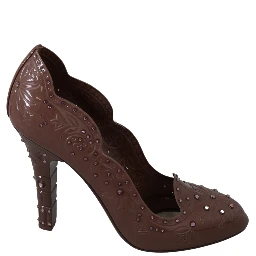 Brown Floral Crystal Heels CINDERELLA Shoes