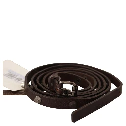 Brown Leather Silver Tone Buckle Belt