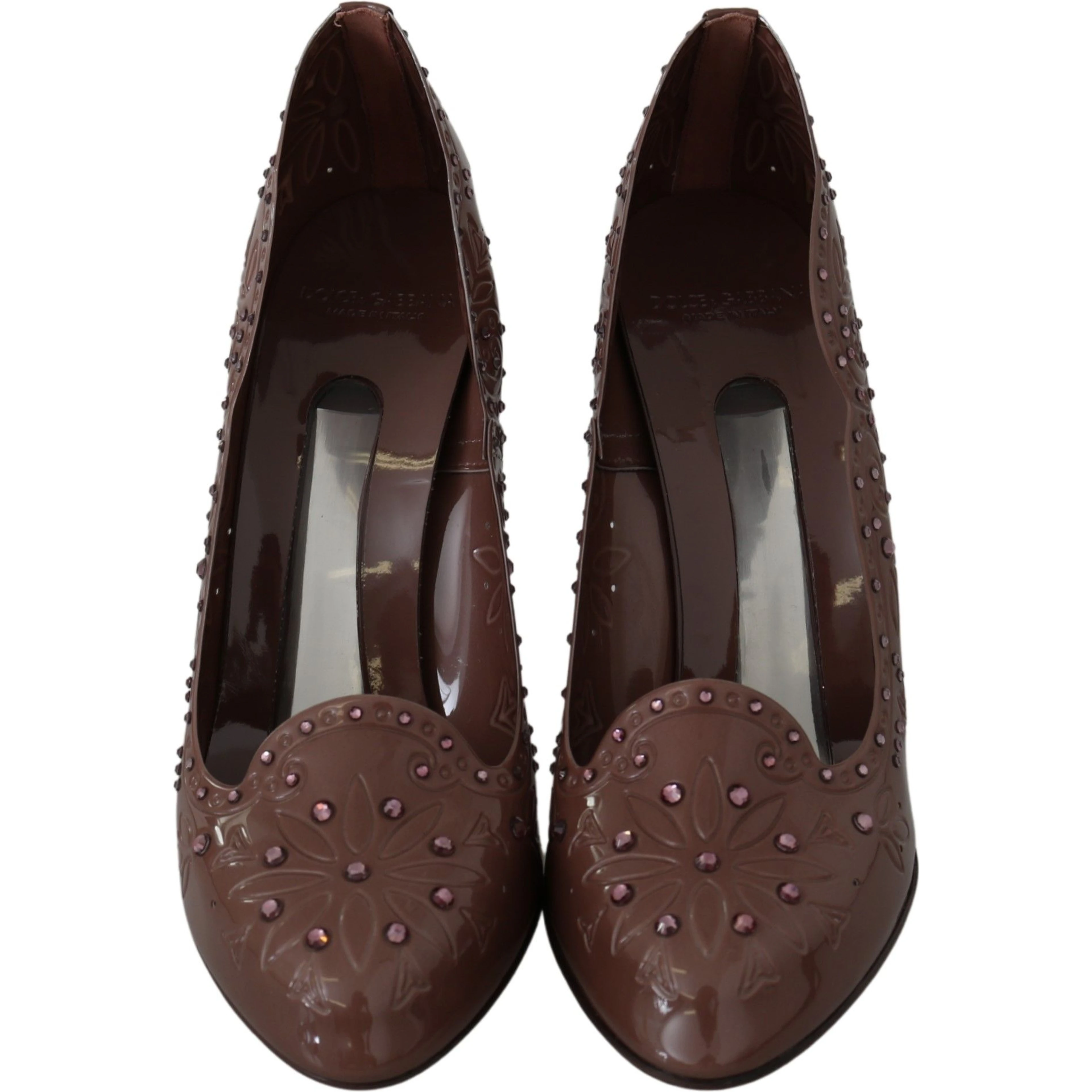 Brown Floral Crystal Heels CINDERELLA Shoes